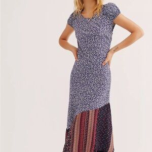 Free People Aurelia backless asymmetrical maxi dress, size 0